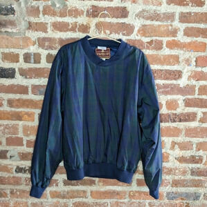 Proquip Medium Green &‎ Blue Plaid Golf Pullover V-Neck Sweater